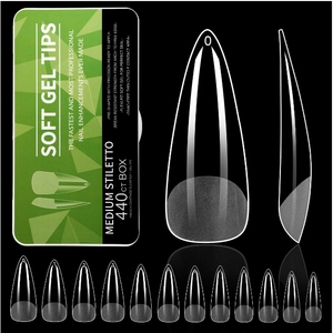 BIN Nueva serie corta sin costuras Las puntas <span class=keywords><strong>de</strong></span> gel suave incluyen nueve <span class=keywords><strong>tipos</strong></span> <span class=keywords><strong>de</strong></span> <span class=keywords><strong>uñas</strong></span>, 440 piezas/caja, dedo acrílico <span class=keywords><strong>de</strong></span> color transparente 100 - Product Image 6