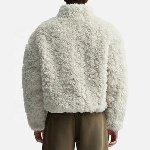 <span class=keywords><strong>Felpa</strong></span> da uomo personalizzata all'ingrosso con mezza zip, in pile <span class=keywords><strong>Teddy</strong></span>, collo alto, pesante, invernale, di lusso, taglio corto e vestibilità ampia - Product Image 2