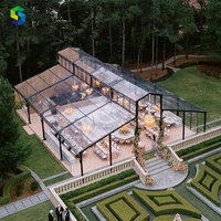 Grande Tente de Réception Robuste en PVC Transparent pour Toit, 30 x 60, 40x60, pour Atrium, Soirée, Bal, Événements Extérieurs Toutes Saisons