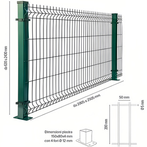 Hiện đại 3D cong hàng rào dây lưới hàng rào vườn với PVC khung sắt an ninh đường lái xe cổng 3D mô hình dịch vụ bao gồm - Product Image 1