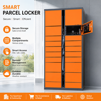 Casier intelligent pour colis 2026 avec gestion cloud, boîte de livraison extérieure étanche orange pour appartements et communautés