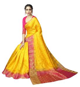 Saris en soie artificielle tendance pour occasions spéciales, mariages, lavables, vente en gros, ethniques - Product Image 6