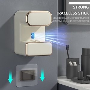 Dispensador automático de pasta de dientes para pared de baño con logotipo personalizado, con 3 ranuras desinfectantes para cepillos de dientes, dispensador automático de pasta de dientes con sensor. - Product Image 3