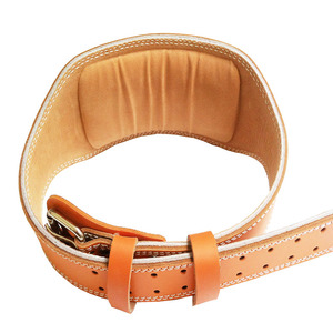 2026 Cowhide Leather Powerlifting Weight Lifting Dip <b>Belt</b> Fitness Gym Adjustable Metal Buckle Squat Padded Lumber Lower Back - Product Image 3