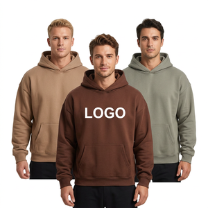 เสื้อฮู้ดดี้แบบสวมหัว น้ำหนัก 350 กรัม คุณภาพสูง แบบไม่มีเชือกผูก ไหล่ตก ทรงโอเวอร์ไซส์ สำหรับทั้งชายและหญิง ขายส่ง - Product Image 1