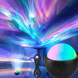 Minimalistischer DIY-Projektor, Farbenfrohe Wellen-Sensorische Tischlampe für Schlafzimmer, USB-Betriebenes Nachtlicht, Schwarzer Deckenprojektor - Product Image 1