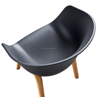 Chaise de salle à manger moderne en plastique avec accoudoirs, coque incurvée multicolore, idéale pour la maison, les cafés et les restaurants – Offre Spéciale