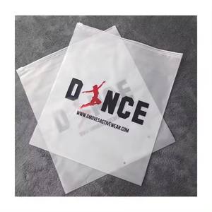 Personalizado propio logotipo impreso ropa camiseta embalaje cremallera esmerilado bolsa de embalaje de plástico - Product Image 2