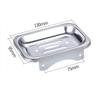 Support mural en acier inoxydable pour porte-savon de salle de bain, usage hôtelier, avec drain, design moderne, un seul niveau, prix réduit, vente en gros