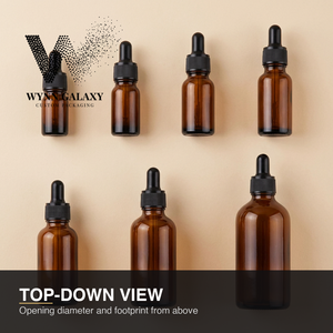 ขวดแก้วสีเหลืองอำพันทรงหยดน้ำ แบบยุโรป ทรงสูงเพรียวบาง ปากแคบ ประหยัดพื้นที่ จัดวางโชว์ได้ เหมาะสำหรับบรรจุภัณฑ์เครื่องสำอาง ทรงเพรียวบาง ผลิตจากโรงงาน - Product Image 3