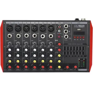 YAMAH MG8 8 Channel DJ Karaoke Studio Mixer Mixing Console Sound Card USB 48V Phantom 7-Brand EQ