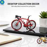 Modelo de Bicicleta de Carretera de Aleación 1:10, Miniatura Deslizable de Simulación de Ciclismo, Adorno Coleccionable, Juguete de Bicicleta Decorativo para Escritorio con Certificación EN71 CE 10P