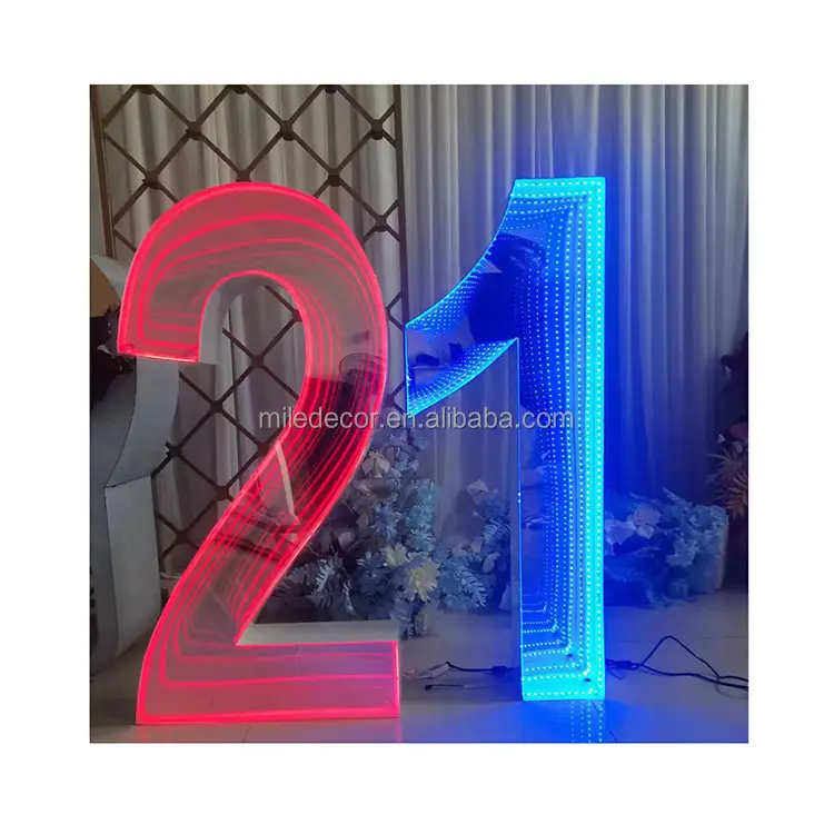 Números de led de fábrica rgb, luz grande, 4ft, grandes letras marquee, neon, iluminação, led para decoração de casamento