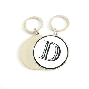 Disque circulaire en alliage <span class=keywords><strong>de</strong></span> Zinc moulé sous pression émail lettre majuscule a à Z porte-clés étiquette pendentif breloque chaîne Fob bibelot - Product Image 5