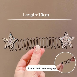 Peigne à cheveux en forme d'étoile avec strass, design de niche populaire, style simple et élégant, pour femmes, bijoux de mode en gros - Product Image 5