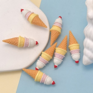 100 pièces 3D cône <span class=keywords><strong>de</strong></span> crème glacée sans trou perles Miniature <span class=keywords><strong>maison</strong></span> <span class=keywords><strong>de</strong></span> poupée nourriture jouets pour Dcrapbooking coque <span class=keywords><strong>de</strong></span> téléphone pince à cheveux artisanat décoration - Product Image 5
