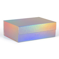 Boîte cadeau de rouge à lèvres pliante haut de gamme emballage laser vide papier d'art rigide feuille d'or finition mate impression UV ponctuelle