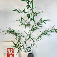 Bambou éternel vraies branches feuilles Style Zen chinois Arrangement de fleurs séchées pour l'aménagement paysager salon de thé boutique décoration naturelle