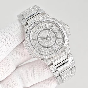Montre mécanique automatique de luxe pour femmes, ciel étoilé, platine, moissanite, pour occasions haut de gamme, montre d'affaires - Product Image 3