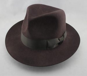 Mode 100% <span class=keywords><strong>Laine</strong></span> Feutre Hommes <span class=keywords><strong>Pas</strong></span> <span class=keywords><strong>Cher</strong></span> Noir Fedora Chapeaux - Product Image 6