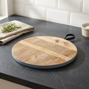 Gros forme ronde grande planche à fromage en bois d'acacia personnalisé en gros bloc à découper en bois pour couper - Product Image 1