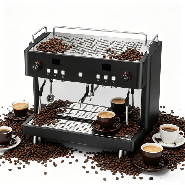 High Capacity Stainless Steel Commercial Espresso Machine Automatic Double Group Professional for Cafe Barista Daily Use