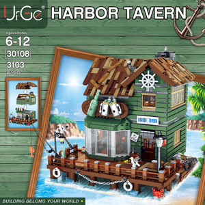 Modèle <span class=keywords><strong>de</strong></span> construction en blocs <span class=keywords><strong>de</strong></span> briques du pub en bord <span class=keywords><strong>de</strong></span> mer Harbor Tavern Pirate Bar - Product Image 1