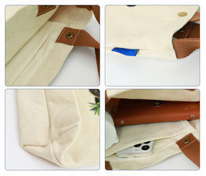 귀여운 팬더 자수 사용자 정의 모양 캔버스 접이식 쇼핑 토트 숄더 백 사용자 정의 인쇄 로고 - Product Image 3