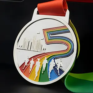 पदक उपयोगकर्ता-परिभाषित लोगो और जस्ता मिश्र धातु धातु निर्माताओं कस्टम 3D रनिंग एक मैराथन खेल पदक की लोक कला स्मारिका