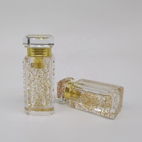 Flacon d'huile essentielle rectangulaire en cristal, 5 pièces, bouteille de luxe, style arabe, de 3ml, 6ml, 12ml