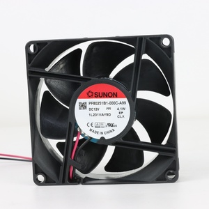 Ventilateur axial de refroidissement électrique SUNON PF80251B1-000C-A99 80x80x25mm 12VDC 341mA 4.1W 5800RPM 60CFM pour armoire et onduleur (OEM/ODM) - Product Image 1