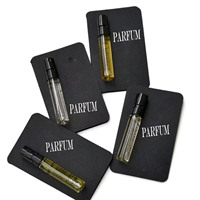 Logo personnalisé noir blanc papier d'art 1ml 2ml 3ml mini flacon testeur d'échantillon de parfum carte pour promotion
