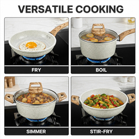 Ensemble de casseroles et poêles de cuisine en aluminium, sans PFOA, de haute qualité, pour cuisinière à induction, en céramique granit, antiadhésif