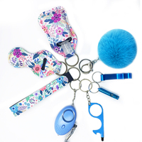 Kit de porte-clés de défense personnelle DIY pour femme, fournitures de défense personnelle, ensemble de porte-clés de sécurité, outils de défense personnelle, porte-clés en PU