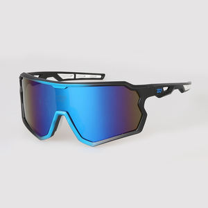 Lunettes de soleil de sport unisexes tendance 2025, OEM, haute qualité, protection UV400, monture intégrale carrée, couleurs Pantone disponibles, vert - Product Image 5