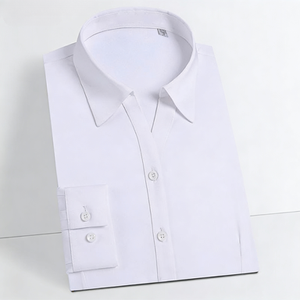 2025年 春秋 レディース 白 Vネック 長袖 スキニーフィット ビジネスシャツ ブラウス 卸売 - Product Image 4