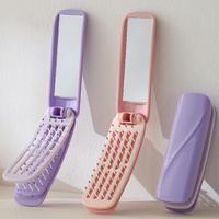 Peigne de beauté pliable tout-en-un |   Miroir intégré et épilateur auto-nettoyant |   Format de poche pour les retouches rapides et les voyages