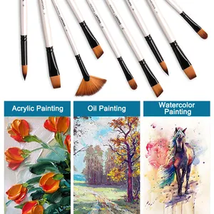 SINOART ensemble de pinceaux d'artiste en Nylon personnalisé pour peinture acrylique à l'huile aquarelle pour pinceaux débutants et professionnels