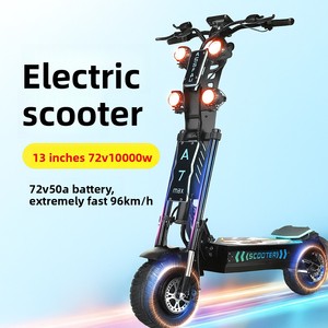 Trottinette pliable en aluminium 13 pouces à double motorisation 72V, batterie lithium haute puissance, capacité 200kg, vitesse 96km/h, double motorisation haute puissance offrant une autonomie élevée - Product Image 1