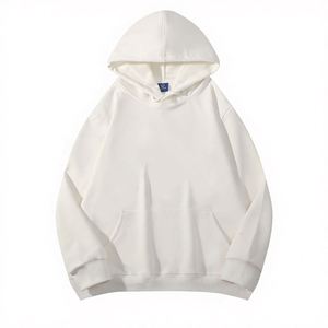 320Gsm Cotton Polyester Blended Loose Plain Logo <b>Off</b> <b>Shoulder</b> Unisex Blank Street Hoodie for Custom Print - Product Image 2