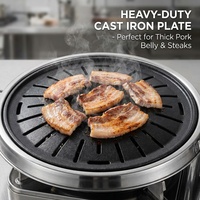 Barbecue coréen commercial en fonte, rond et épaissi, pour restaurant