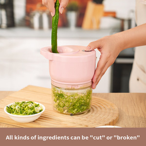 Hachoir à ail multifonctionnel, robot culinaire rechargeable à batterie, boîtier en plastique, couleur verte - Product Image 4