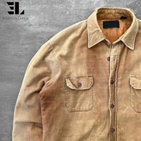 LARSUR Veste de travail française en velours côtelé lourd avec couverture doublée Vêtements de travail Manteau de travail pour travailleur Chasse Grange