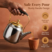 Bouilloire à eau en acier inoxydable durable avec filtre en maille, corps miroir, 1L, 1,5L, 2L, pour la maison, le thé, le chai et le café, usage quotidien