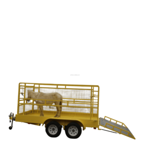 Tandem Axle Livestock <b>Trailer</b> / With Cage & Ramp for Farm Animal Transport - Product Image 5
