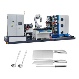 Macchina Automatica Robotizzata per Lucidatura di Acciaio Inox/Rame/Alluminio, Finitura a Specchio, Affilatura Coltelli e Cucchiai, <span class=keywords><strong>Robot</strong></span> ABB/FANUC - Product Image 1