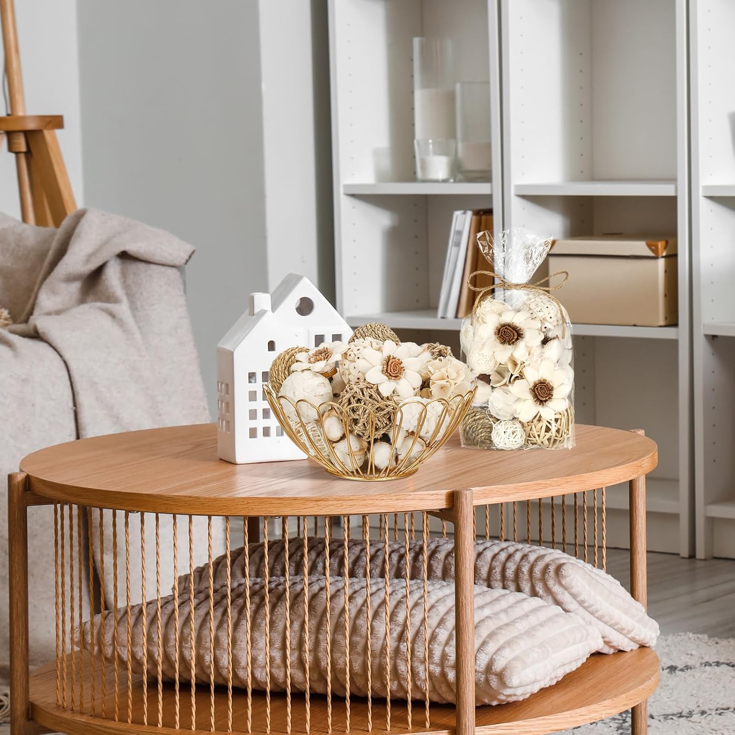 25 Sfere Decorative In Rattan Intrecciato 30mm – Colore Oro Per Vasi, Centrotavola E Addobbi Fai Da Te