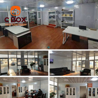 Cbox Edificio de Oficinas Prefabricado en Paquete Plano, Habitaciones Modulares con Paredes de Vidrio, Espacio de Trabajo, Hotel, Villa, Casa Contenedor con Paneles Sándwich de Acero