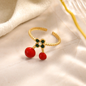 Bagues tendance en acier inoxydable, design floral, ouverture réglable, pour femme, bijoux cadeau - Product Image 4