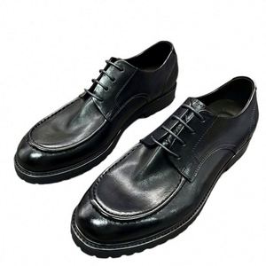 Chaussures habillées noires élégantes pour hommes, style italien, à bout carré, pour affaires, grandes tailles, fabrication artisanale, chaussures de mariage, fourniture directe usine - Product Image 5